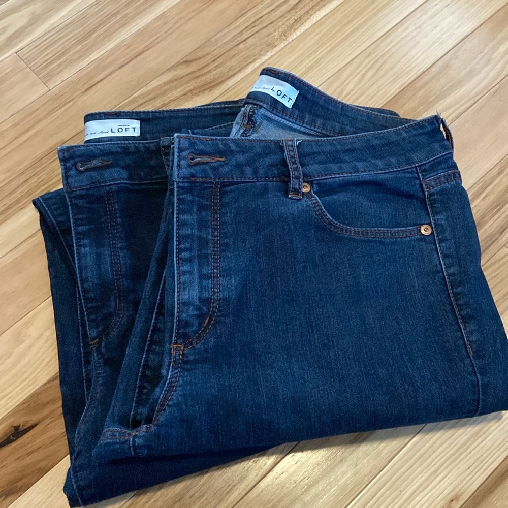 LOFT jeans curvy skinny 10/30 dark wash bundled pair